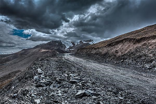 Road in Himalayas near Tanglang la Pass