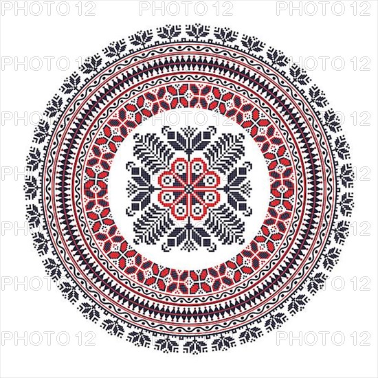 Traditional Romanian round decorative element