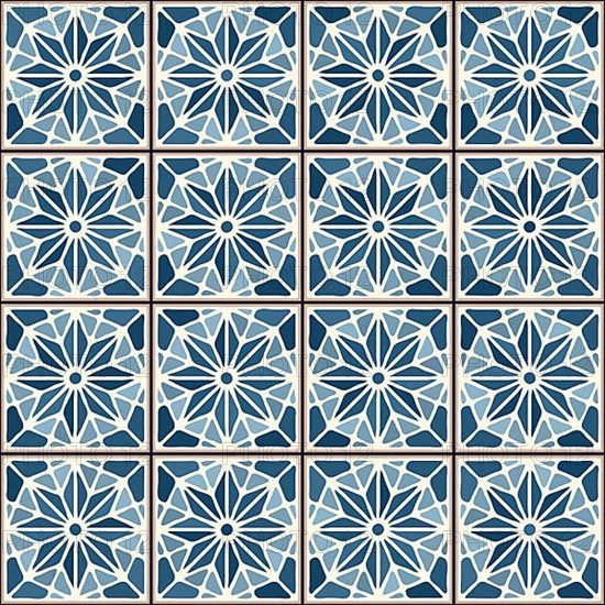 Vintage ceramic tiles vector pattern