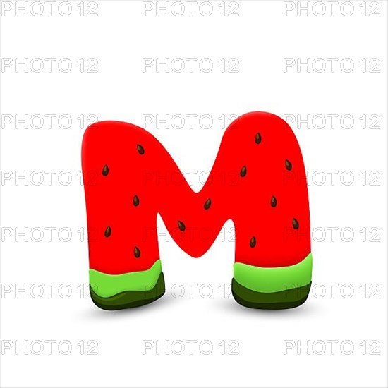 Watermelon letter M