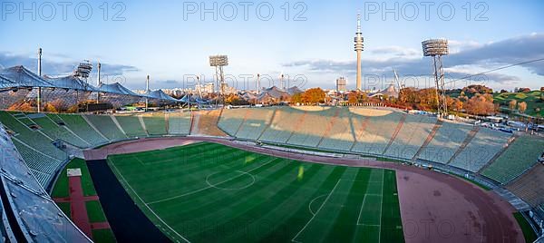 View over Olympic Stadium with football field