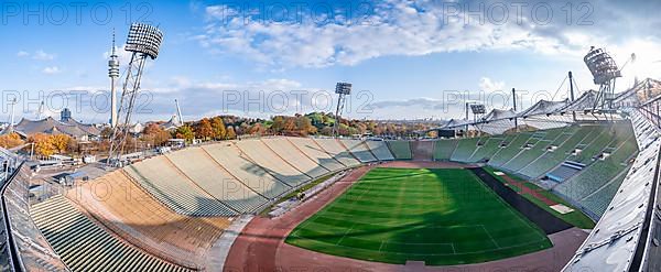 View over Olympic Stadium with football field