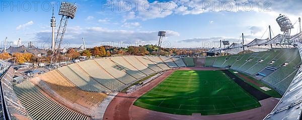 View over Olympic Stadium with football field