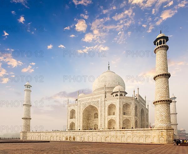 Taj Mahal on sunrise. Indian Symbol