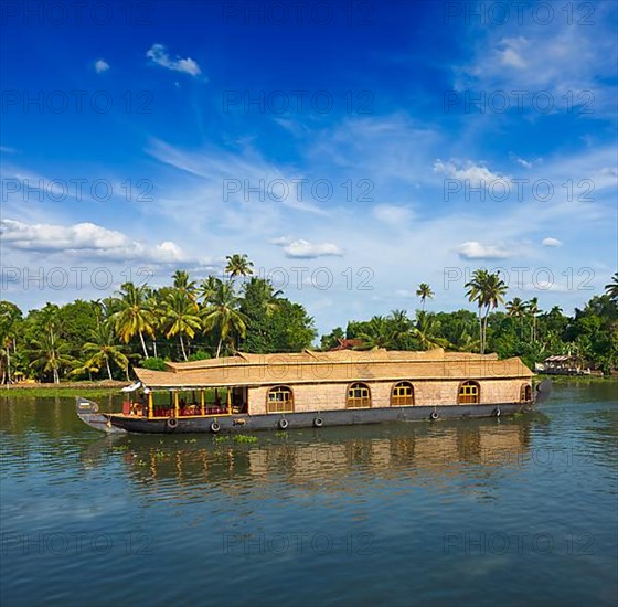 Houseboat on Kerala backwaters. Kerala