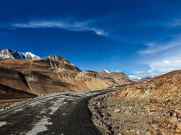 Manali-Leh road to Ladakh in Indian Himalayas near Baralacha-La pass. Himachal Pradesh