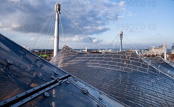 Supports and panels on the tent roof of the Olympic Stadium