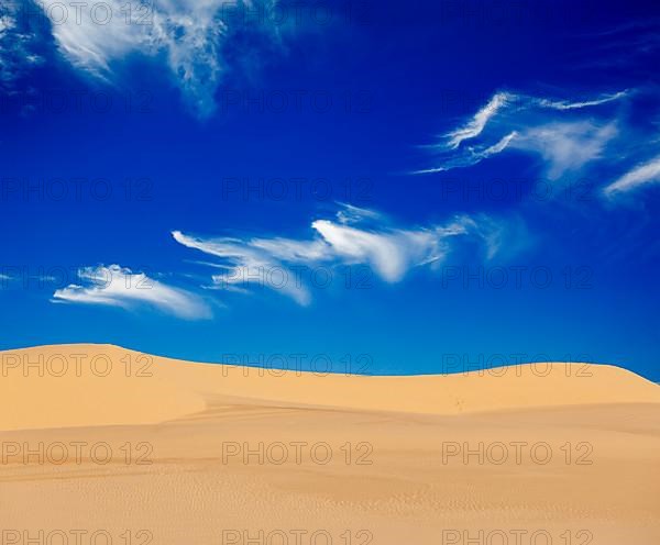 White sand dunes on sunrise
