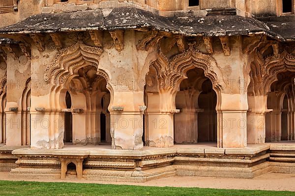 Lotus Mahal details. Royal Centre. Hampi