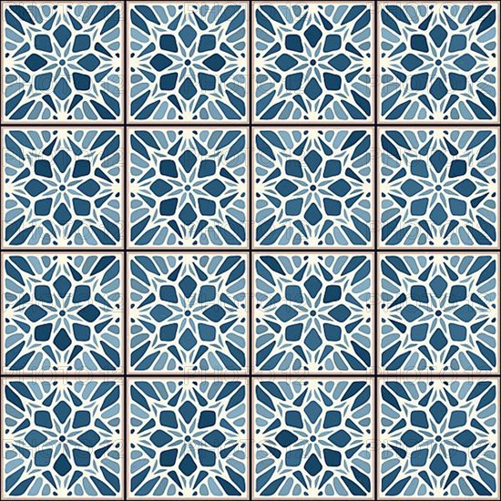 Vintage ceramic tiles vector pattern