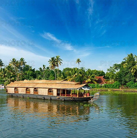 Houseboat on Kerala backwaters. Kerala