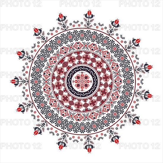 Traditional Romanian round decorative element