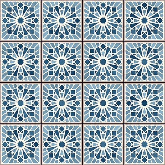 Vintage ceramic tiles vector pattern