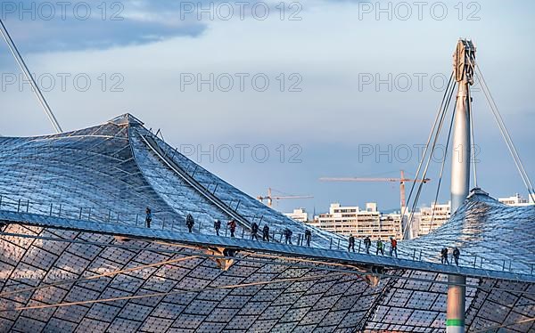 People on the Tent Roof of the Olympic Stadium