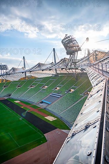 View over Olympic Stadium with football field