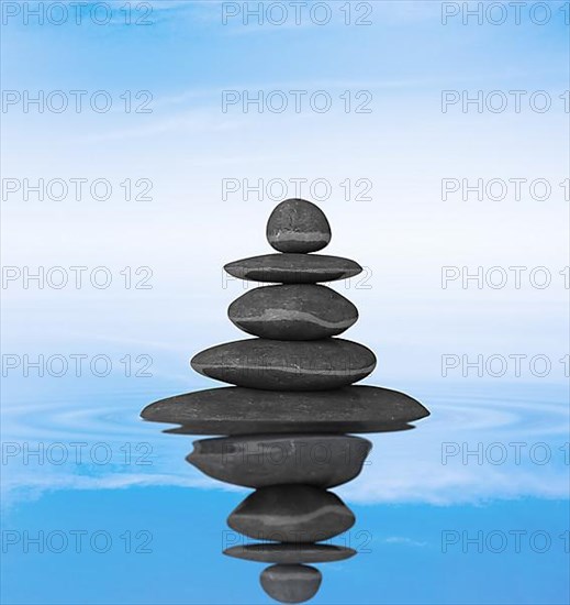 Zen stones balance concept isolated on white