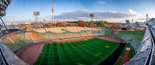 View over Olympic Stadium with football field