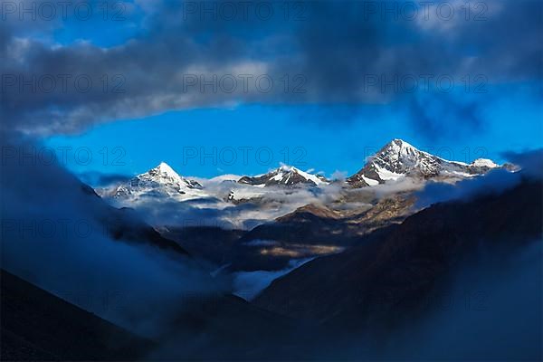 HImalayas mountains on sunrise. Lahaul valley