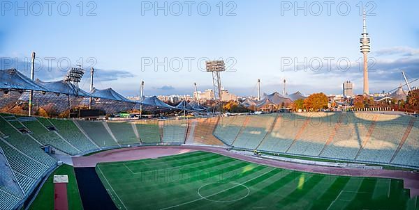 View over Olympic Stadium with football field