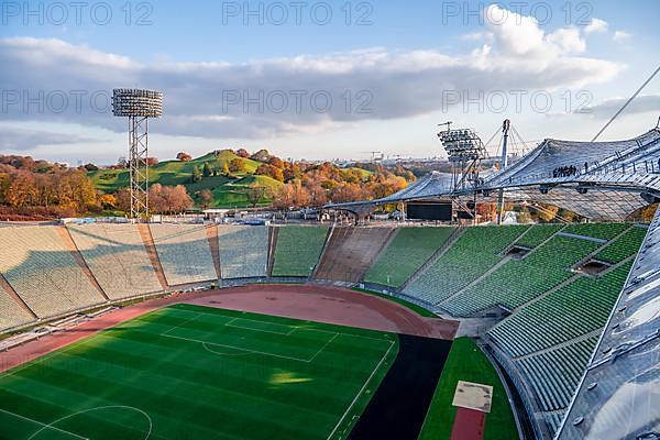 View over Olympic Stadium with football field