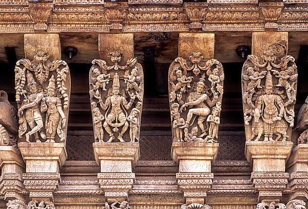 17 th century 350 years old wooden carvings in Meenakashi Sundareswarer temple's chariot at Madurai