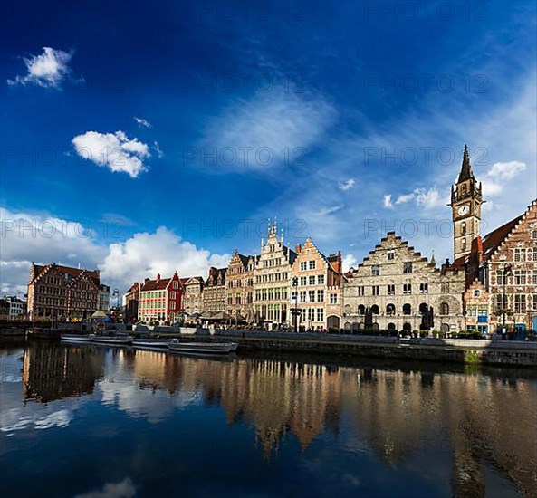 Europe Belgium medieval town travel background