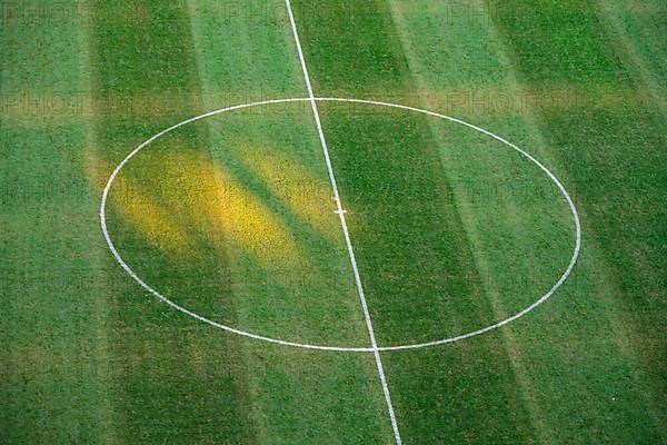 Centre circle with kick-off point of a football pitch