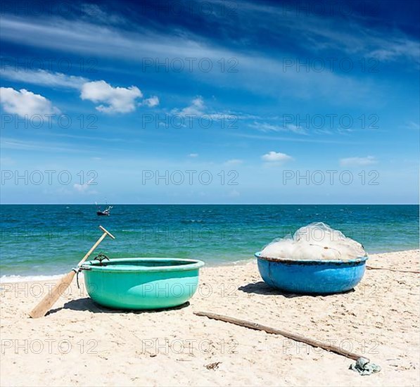 Fishing boats on beach. Mui Ne