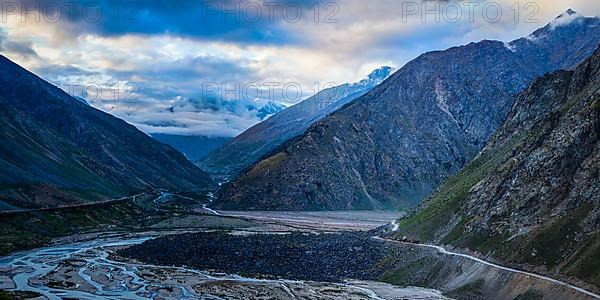 Manali-Leh road in Lahaul valley. Himachal Pradesh
