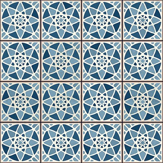 Vintage ceramic tiles vector pattern