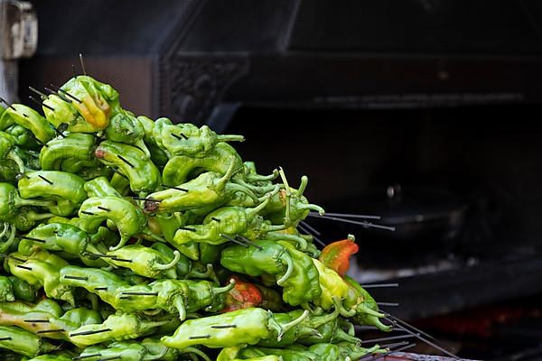 Hot green peppers in Sanliurfa