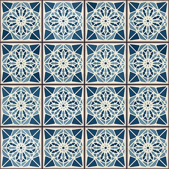 Vintage ceramic tiles vector pattern