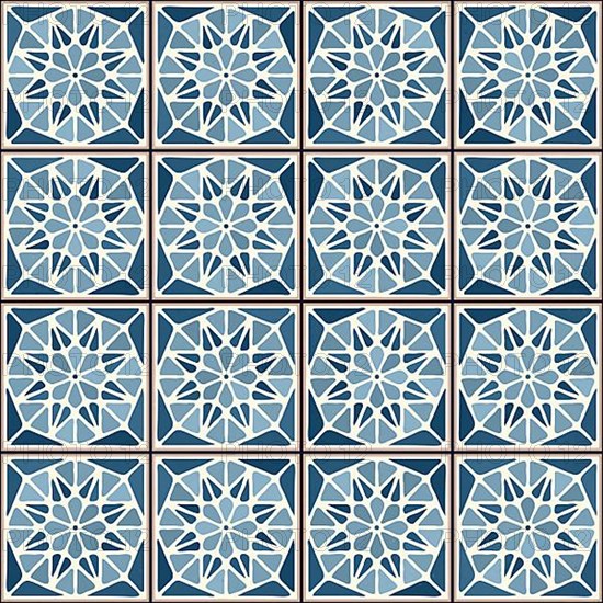 Vintage ceramic tiles vector pattern