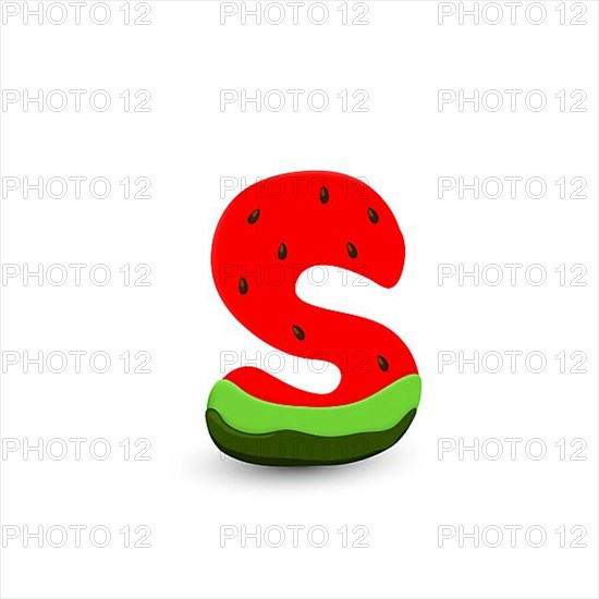 Watermelon letter S