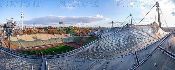 People on the Tent Roof of the Olympic Stadium