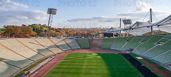 View over Olympic Stadium with football field