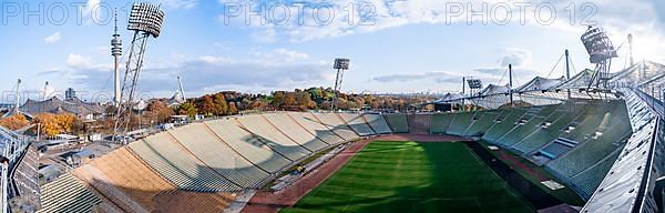 View over Olympic Stadium with football field