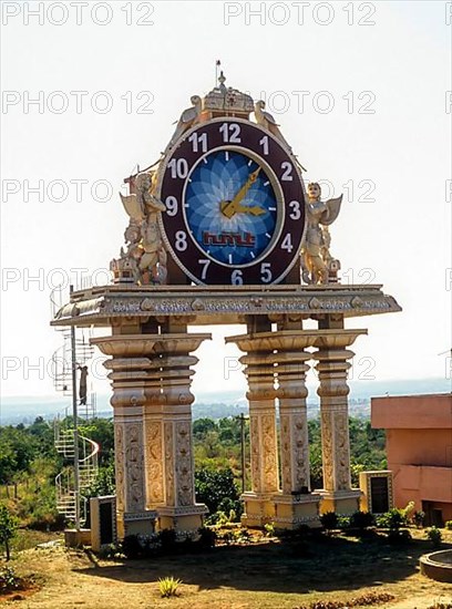 A clock tower on Omkar Hills in Rajarajeshwari Nagar near Bengaluru Bangalore