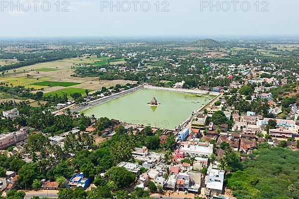 Temple Tank of Lord Bhakthavatsaleswarar Temple. Built by Pallava kings in 6th century. Thirukalukundram