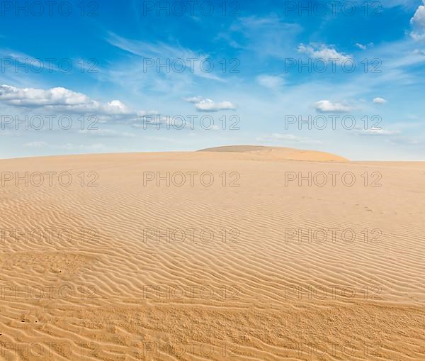 White sand dunes on sunrise