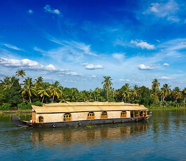 Houseboat on Kerala backwaters. Kerala