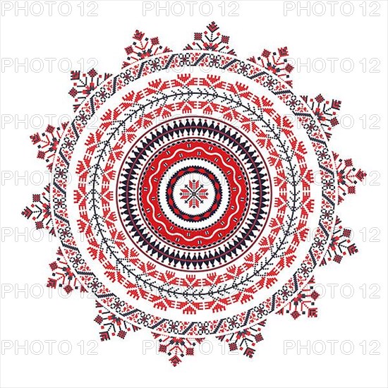 Traditional Romanian round decorative element