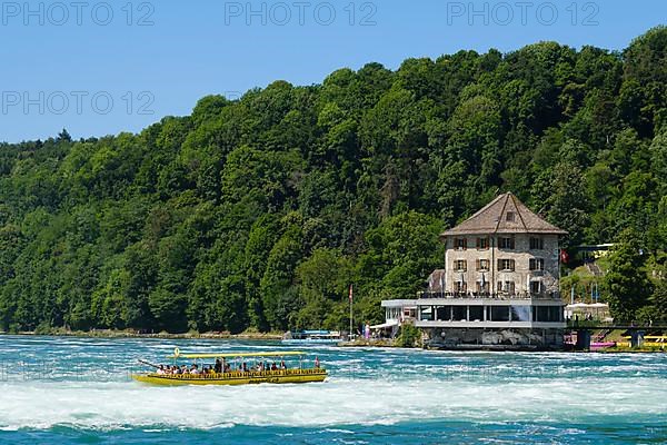 Tour boat and Schloessli Woerth am Rheinfall