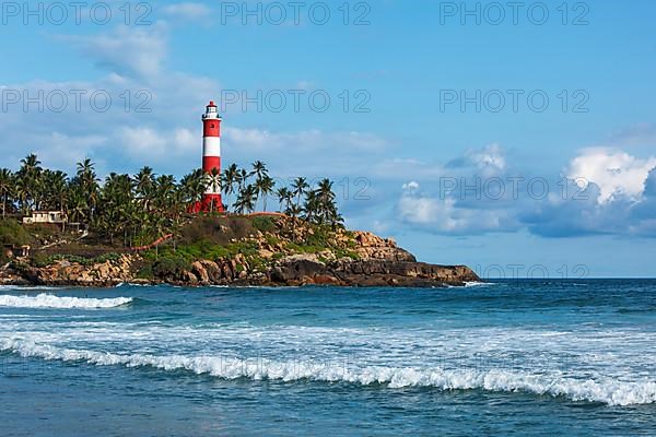 Lighthouse. and sea. Kovalam