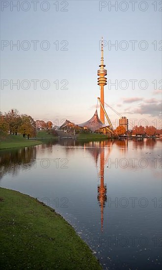 Olympic Tower and Olympic Stadium at sunset