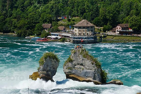 Woerth am Rheinfall viewing rock and castle