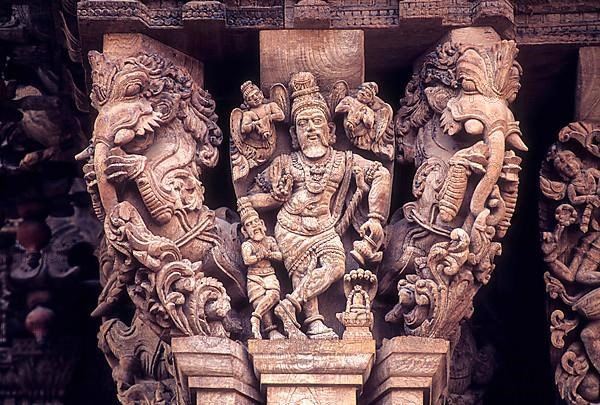 17 th century 350 years old wooden carvings in Meenakashi Sundareswarer temple's chariot at Madurai