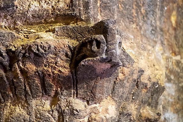 Cobra head figure in Deyrulzafaran Monastery of Mardin