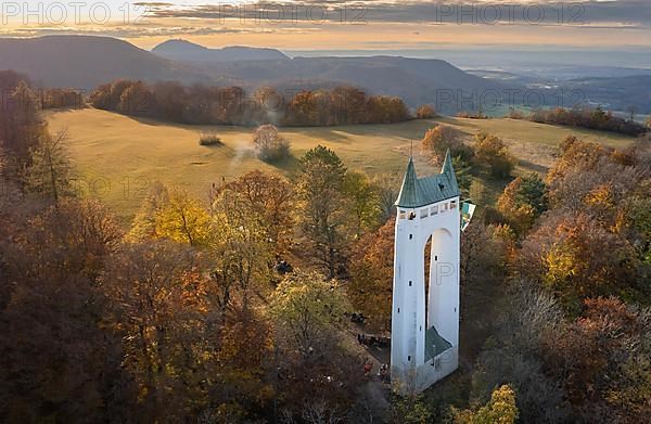 Landscape photograph of the Schoenberg Tower in Golden Autumn