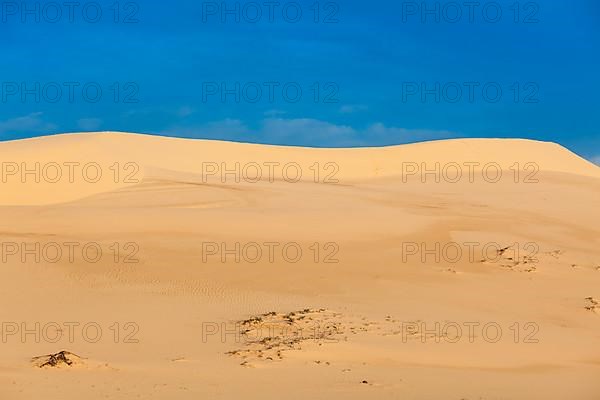 White sand dunes on sunrise